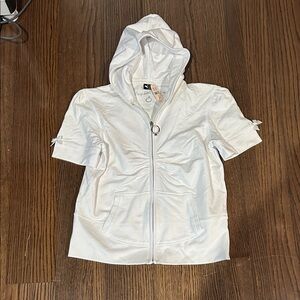 Vtg 90s Y2K Victoria’s Seret Sexy little bride hoodie white silver sweatshirt M